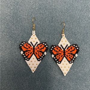 - Beaded butterfly earrings